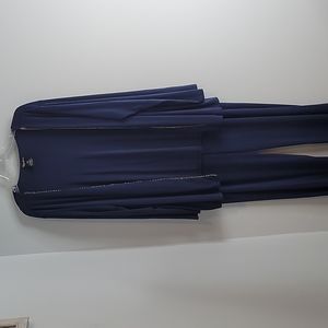 Maggie Barnes 2X Slinky Blue Cardigan Pants Shell